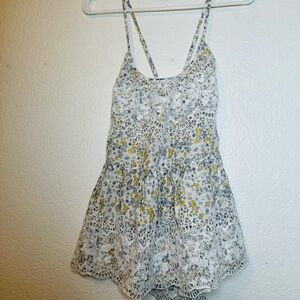 Floral Eyelet Lace Tiered Peplum Tank Top • Scalloped Hem Spaghetti Strap Cami